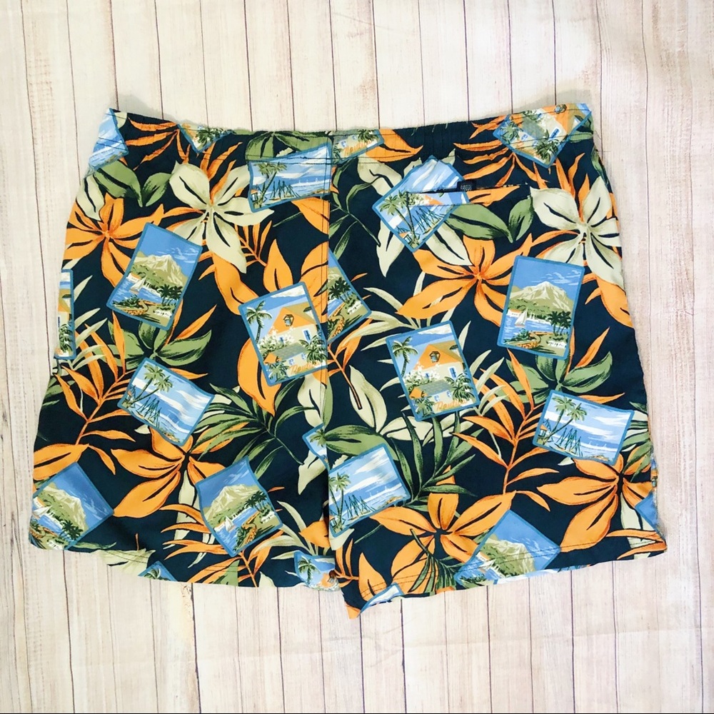 Nautica Hawaiian Print Swim Trunks Size XXL - Picture 2 of 3